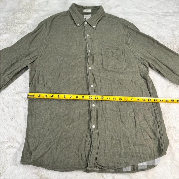 J Crew Mens M Slim Double-Weave Shirt LS Soft Button Down Style AY988 Green - Picture 10 of 11